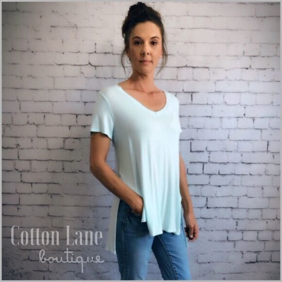 NEW Mint V-Neck Tee  - Picture 1 of 8